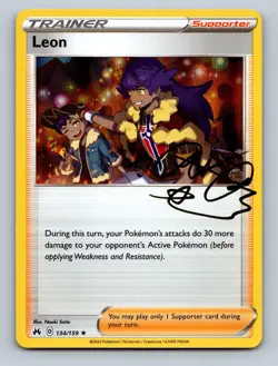 Leon 134/159 Holo Rare Crown Zenith Pokemon TCG Card NM - Image 1