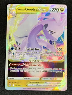 Hisuian Goodra VSTAR 136/196 Lost Origin Ultra Rare Holo Pokemon TCG Card NM - Image 1