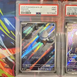 PSA 9 Japanese Pokemon TCG 3-Card Lot Snover #067 Hop's Trevenant #204 - Image 2