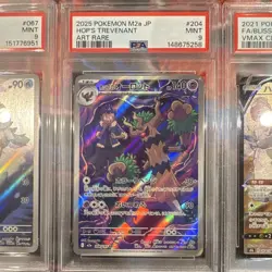 PSA 9 Japanese Pokemon TCG 3-Card Lot Snover #067 Hop's Trevenant #204 - Image 3