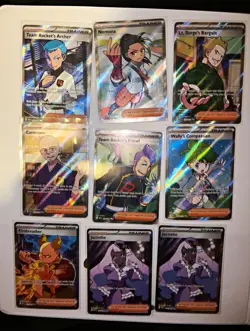 Pokemon TCG English 9-Card Lot Full Art Holo Trainers. - Image 1
