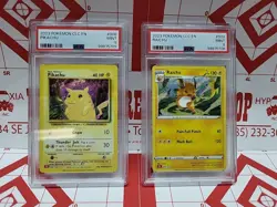 2023 Pokemon CLC EN 2 Card Lot Pikachu, Raichu PSA MINT 9 - Image 1