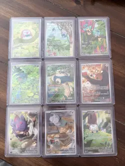 Sleeping Pokemon Page Lot Of 9 Cards All Illustrator Rare Near Mint Condition - Image 1