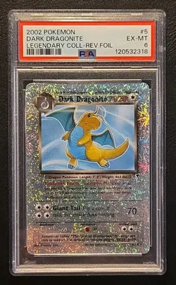 PSA 6 POKEMON TCG DARK DRAGONITE #5/110 LEGENDARY COLLECTION REVERSE HOLO - Image 1