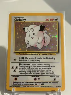 Pokemon TCG Base Set Clefairy Holo Rare 005/102 1999 English - Image 1