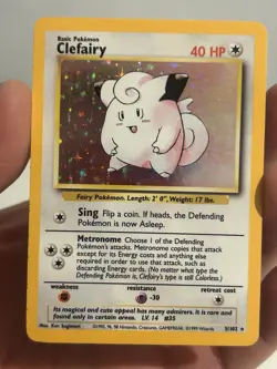 Pokemon TCG Base Set Clefairy Holo Rare 005/102 1999 English - Image 3