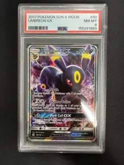 Pokemon TCG Umbreon GX 80/149 SM Base Set Ultra Rare Holo Eng PSA 8 2017 - Image 1