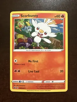 Scorbunny SWSH071 HOLO NM Pokemon TCG Sword & Shield Black Star Promo - Image 1