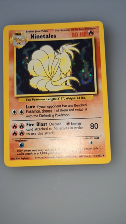 NINETALES 12/102 Base Set Unlimited 1999 HOLO Rare NM + Evo Vulpix 68/102 NM - Image 2