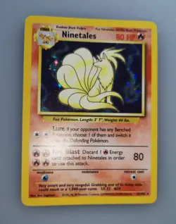 NINETALES 12/102 Base Set Unlimited 1999 HOLO Rare NM + Evo Vulpix 68/102 NM - Image 4