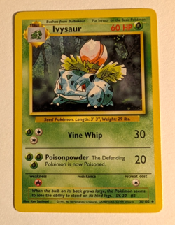 Pokemon TCG Wizards WOTC 1999 Base Set Ivysaur 30/102 Unlimited LP-NM - Image 1