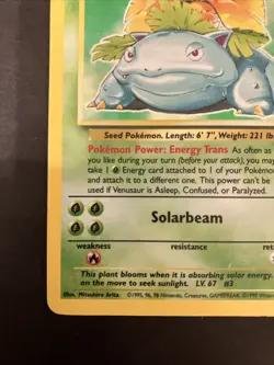 Pokemon Base Set Venusaur Holo 15/102 WOTC Rare HP Vintage 1999 - Image 5