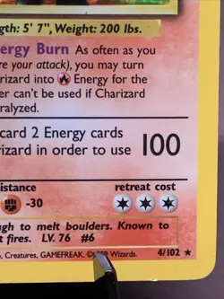 Pokemon TCG Charizard 4/102 Base Set Holo Rare WOTC VTG 1999 - PC Copy - Image 4