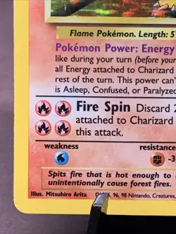 Pokemon TCG Charizard 4/102 Base Set Holo Rare WOTC VTG 1999 - PC Copy - Image 5