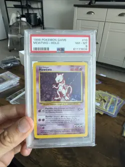 PSA 8 Pokemon TCG Mewtwo Base Set 10/102 Holo Unlimited Holo Rare Mint - Image 1