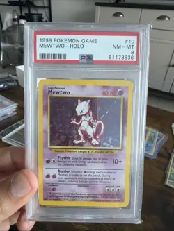 PSA 8 Pokemon TCG Mewtwo Base Set 10/102 Holo Unlimited Holo Rare Mint - Image 2