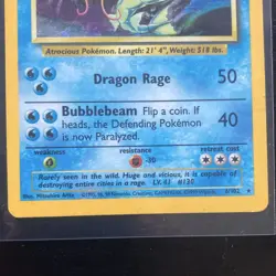 Pokemon TCG Gyarados 6/102 Base Set Holo Rare English 1999 100HP - Image 2