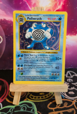 Pokemon Poliwrath Holo 13/102 Shadowless Base Set DMG condition WOTC Vintage - Image 1