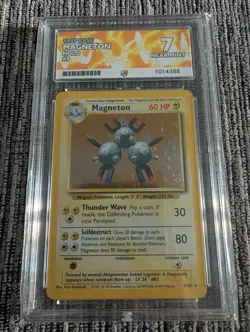 Pokemon TCG Magneton 9/102 Base Set Unlimited 1999 WOTC Holo Rare ACE 7 - Image 1