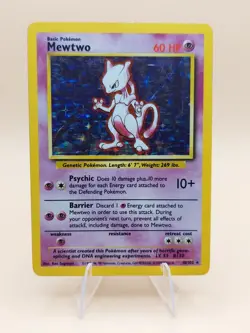 Mewtwo Holo Rare Base Set 10/102 Pokemon Card - WOTC 1999 - Image 1