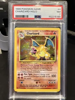 1999 Pokemon Base Set Unlimited Charizard Holo #4/102 PSA 7 - Image 4