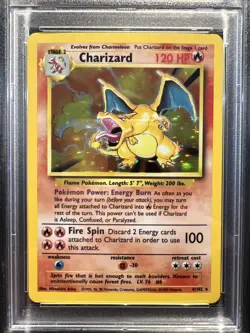 1999 Pokemon Base Set Unlimited Charizard Holo #4/102 PSA 7 - Image 5