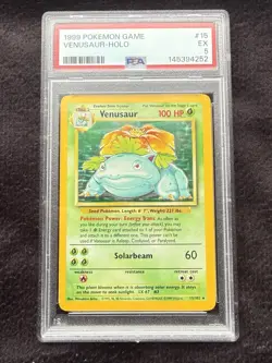 Pokemon 1999 Base Set Venusaur 015/102 Holo Rare PSA 5 - Image 1