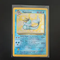 Pokemon TCG Vaporeon 12/64 Jungle Unlimited Holo Rare WOTC 1999 MP Vintage Card - Image 1