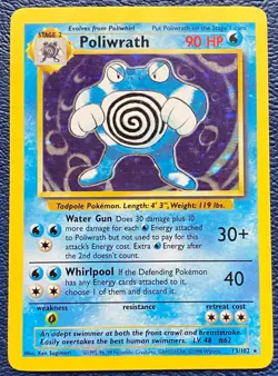 Poliwrath 13/102 Base Set Unlimited 1999 Vintage WOTC Holo Rare - MP - Image 1