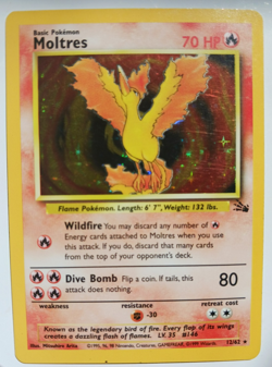 Moltres Pokemon Card Holo WOTC 12/62 Fossil Set Rare Vintage 1999 Original LP - Image 1