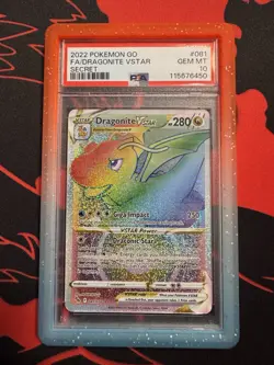 2022 Pokemon Go Dragonite VSTAR Full Art Secret Rare 081/078 PSA 10 - Image 1