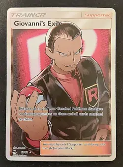 Pokemon TCG Giovanni's Exile 67/68 Hidden Fates Holo Full Art Ultra Rare MINT *2 - Image 1