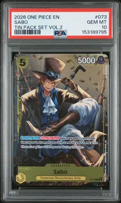 Sabo Tin Pack Set Vol. 2 P-073 One Piece Card Promo English - PSA 10 - Image 1