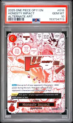 2025 ONE PIECE A FIST OF DIVINE SPEED #OP11-018 HONESTY IMPACT ALTART PSA 10 - Image 1