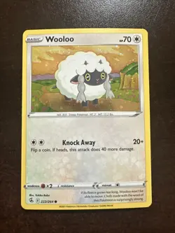 Wooloo 222/264 Cosmos Holo NM Pokemon TCG Sword & Shield Promo Fusion Strike - Image 1
