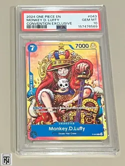 PSA 10 Monkey D. Luffy P-043 Convention Promo 2024 English One Piece TCG - Image 1