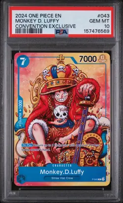 PSA 10 Monkey D. Luffy P-043 Convention Promo 2024 English One Piece TCG - Image 3