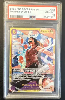 2025 ONE PIECE EB02-EXTRA BOOSTER ANIME 25TH COLLECTION MONKEY D. LUFFY PSA 10 - Image 1