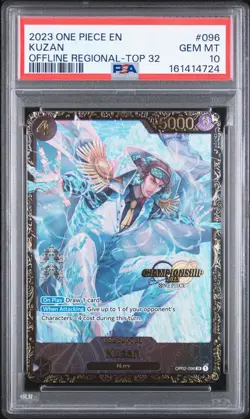 2023 ONE PIECE PROMOS OFFLINE REGIONAL-TOP 32 #096 KUZAN PSA 10 - Image 1