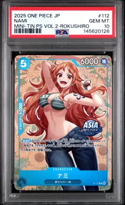 2025 ONE PIECE JAPANESE MINI-TIN PACK SET VOL.2 KOUSHI ROKUSHIRO NAMI PSA 10 - Image 1