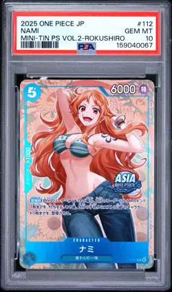 2025 ONE PIECE JAPANESE MINI-TIN PACK SET VOL.2 KOUSHI ROKUSHIRO NAMI PSA 10 - Image 1