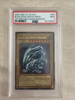 PSA 9 Yu-Gi-Oh! Blue-Eyes White Dragon SDK-001 1st Edition AE - Image 1