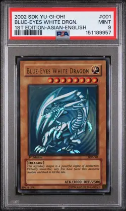 PSA 9 Yu-Gi-Oh! Blue-Eyes White Dragon SDK-001 1st Edition AE - Image 3