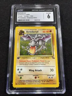 Pokemon Aerodactyl Holo Prerelease 1/42 from Fossil 1st Edition in a CGC 6! - Image 1