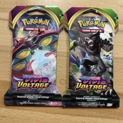 Pokemon TCG Vivid Voltage Booster Pack Lot Of 2 Sealed Orbeetle Zarude - Image 1