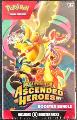 Pokemon TCG Mega Evolution Ascended Heroes Booster Bundle 6 Packs Sealed - Image 1