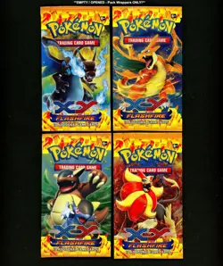 2014 Pokemon XY FLASHFIRE SET Complete EMPTY Booster Pack Art Lot - NO CARDS! - Image 1