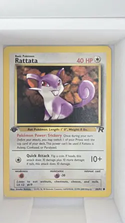 Pokemon Card Rattata Team Rocket 1st Edition Common 66/82 M/NM - Image 1