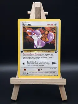 Pokemon TCG Rattata 1st Edition Team Rocket 66/82 Non Holo Common LP - Image 1