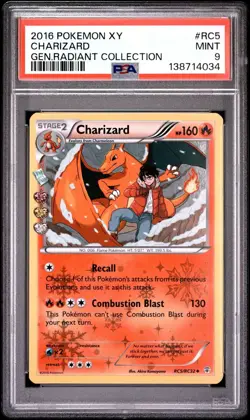 2016 Pokemon XY Generations Radiant Collection RC5 Charizard PSA 9 - Image 1